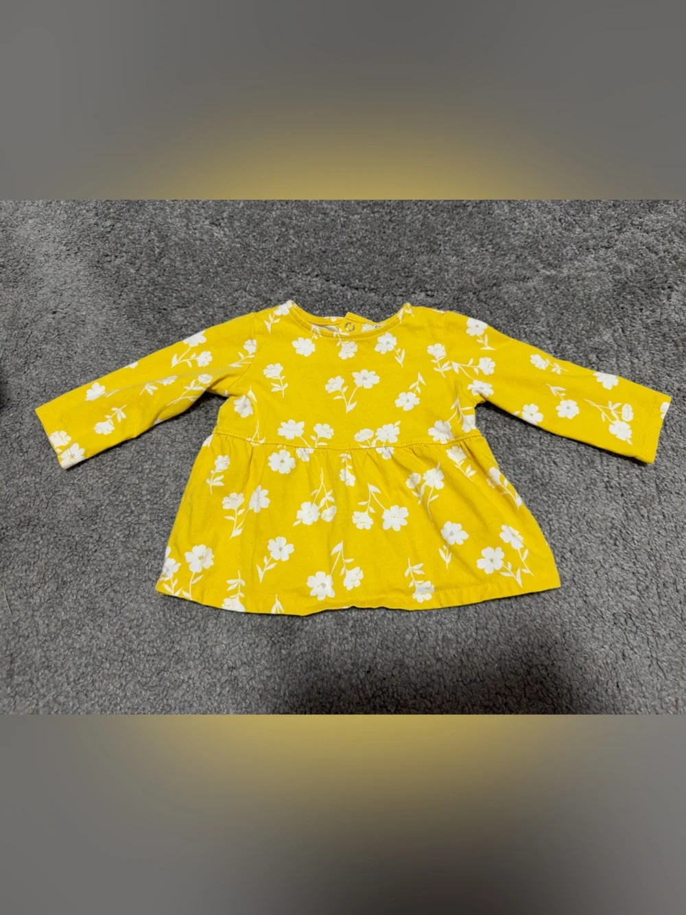 Carters Yellow Floral Peplum Top Baby Girl 6 Months